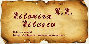 Milomira Milešev vizit kartica